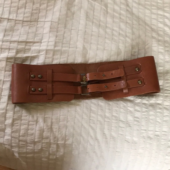 H&M Accessories - wide waist belt H&M real leather, cognac color